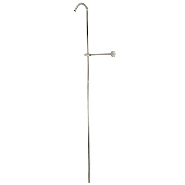 Vintage Shower Riser And Wall Support, Brushed Nickel